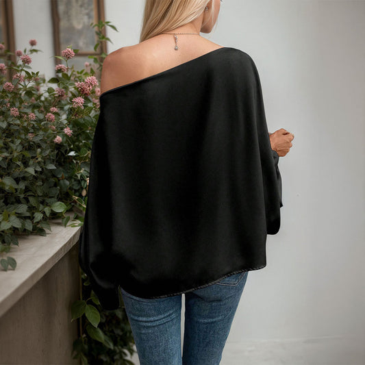 Blusa Suelta de Hombro Descubierto con Mangas Acampanadas - Image 2