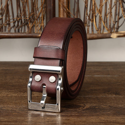 Cinturón de Cuero Retro Hombre - Hebilla Acero Inoxidable Premium - Image 6
