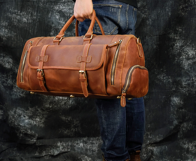Bolsa de Viaje Retro Crazy Horse en Cuero para Hombre - Image 28