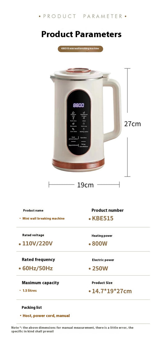 Máquina de Leche de Soja Compacta Multifunción sin Filtro - Image 8