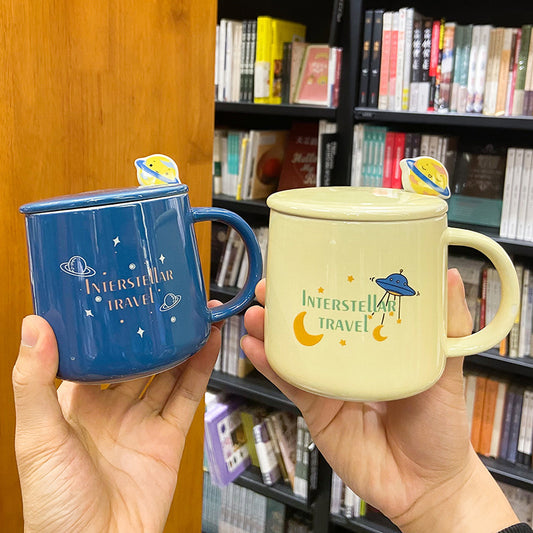 Taza de Café Personalizada de Cerámica con Tapa y Cuchara