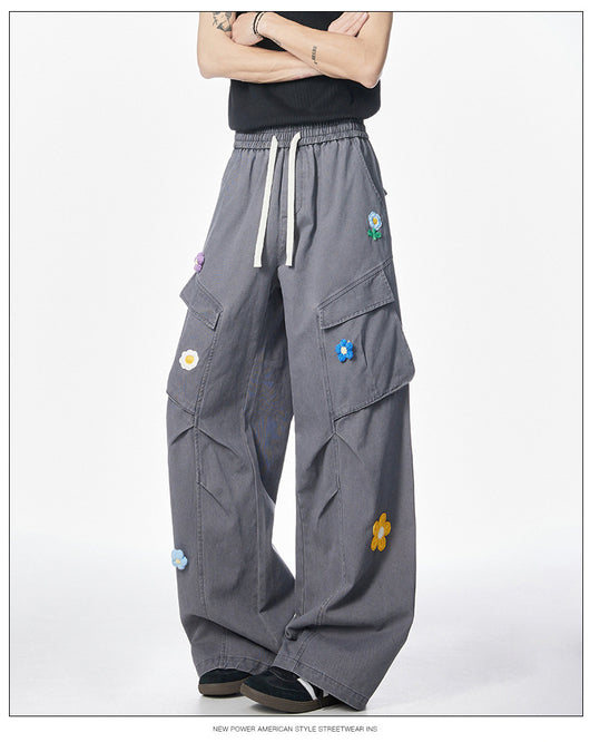 Pantalones de Trabajo Retro Multi-bolsillos Corte Recto Unisex - Image 16