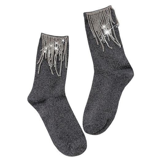 Calcetines Botín de Moda con Diamantes y Flecos para Mujer - Image 20