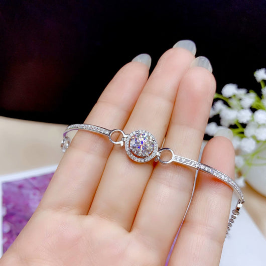 Pulsera de Plata Chapada en Oro Blanco 18K con Diamantes Moissanita - Image 10