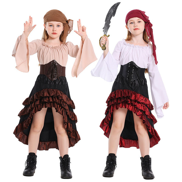 Vestido Halloween Asimétrico con Volantes y Cintura Alta