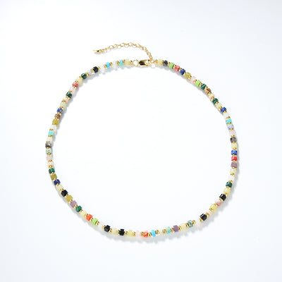 Collar de Turquesa Shoushan con Gemas Multicolores Europeas y Americanas - Image 14