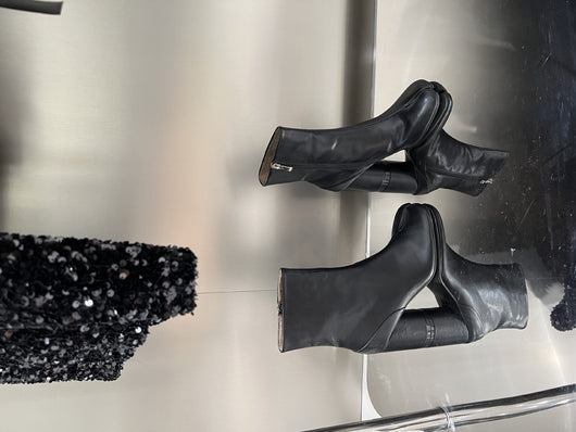Botas Altas con Tacón Grueso y Punta Abierta para Mujer - Image 5