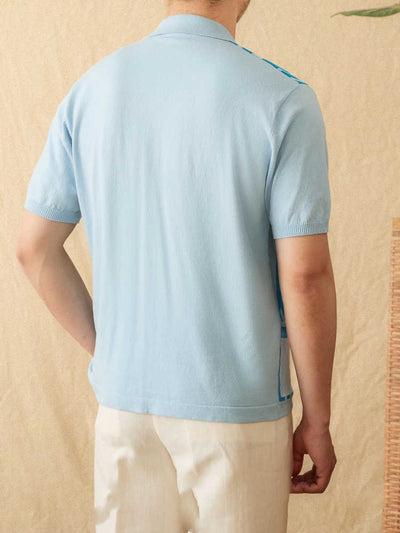 Cardigan Polo de Punto Transpirable con Rayas de Algodón - Image 9