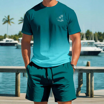 Conjunto Deportivo Casual para Hombre - Playera y Pantalón Corto Estampado - Image 2