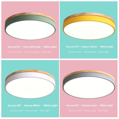 Lámpara de Techo LED Macaron Redonda para Dormitorio y Sala de Estar - Image 3