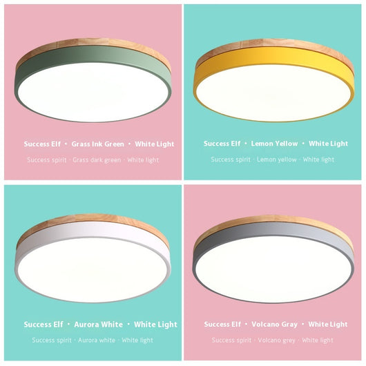 Lámpara de Techo LED Macaron Redonda para Dormitorio y Sala de Estar - Image 3