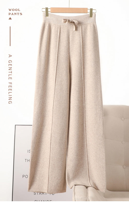 Pantalones de Lana Gruesa Cintura Alta con Caída Elegante - Image 10