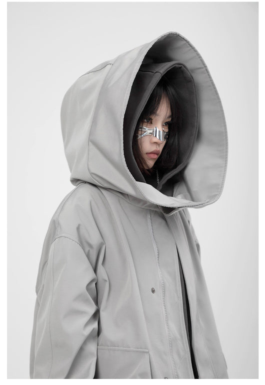 Abrigo Tipo Trench Coat Holgado con Capucha Desmontable para Hombre y Mujer - Image 4