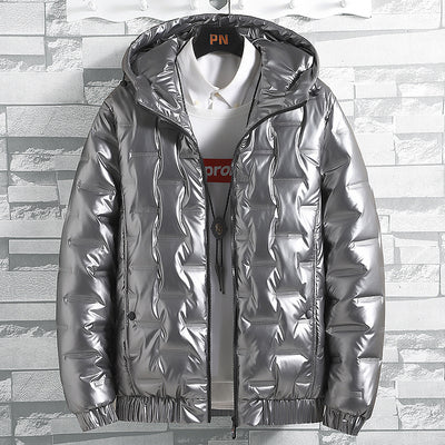Chamarra de Invierno para Hombre con Capucha y Acabado Brillante - Image 7
