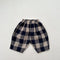 Pantalones Capri Cuadros Azul Retro para Niños