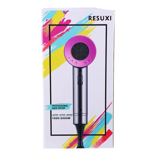Dark grey hair dryer with pink accents and a perforated nozzle, featuring a slider switch on the handle. - Image 6
