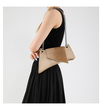 Cartera Cuadrada de Cuero Brillante con Patrón de Piedra para Mujer - Image 36