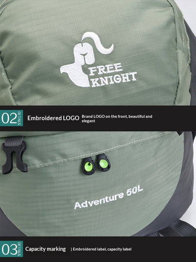 Mochila de Senderismo Profesional 70L Impermeable Multiuso para Camping y Viajes - Image 24