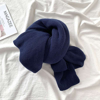 Bufanda de Lana Tejida Pura Color para Mujer - Otoño e Invierno - Image 16