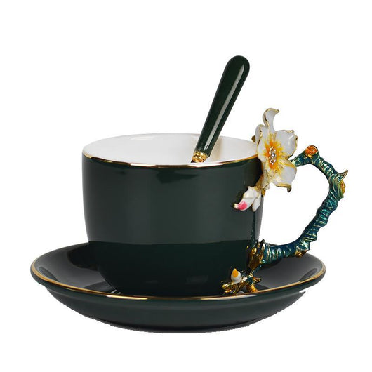 Juego de Taza y Platillo de Cerámica Esmaltada Creativa - Image 29