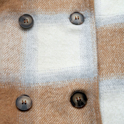 Abrigo de Cuadros con Cuello de Traje Doble Botonadura - Image 12