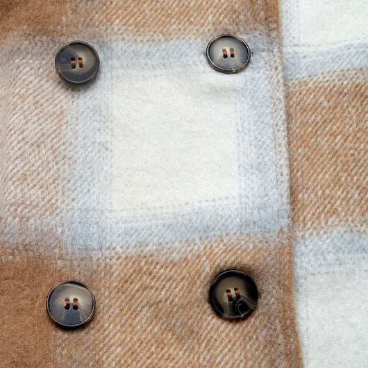 Abrigo de Cuadros con Cuello de Traje Doble Botonadura - Image 12