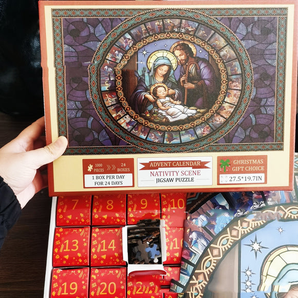 Calendario de Adviento Navideño con Puzzle de Papel