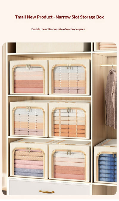 Caja Organizadora de Algodón y Lino con Diseño de Ranuras Estrechas - Image 11