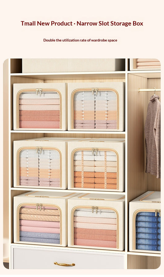 Caja Organizadora de Algodón y Lino con Diseño de Ranuras Estrechas - Image 11
