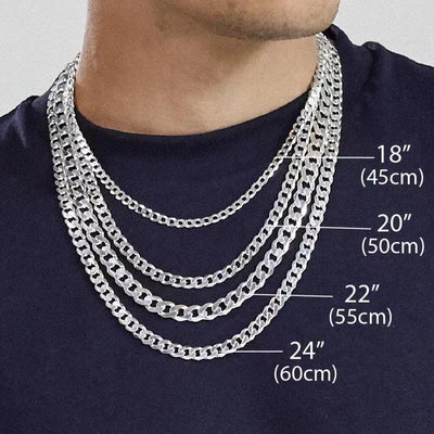 Cadena Cubana de Plata Esterlina S925 para Hombre - Collar Dominante de Clavícula