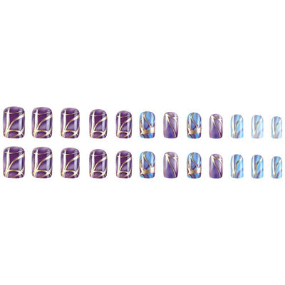 Pegatinas de Uñas Rayas Púrpura Estilo Europeo y Americano - Image 5