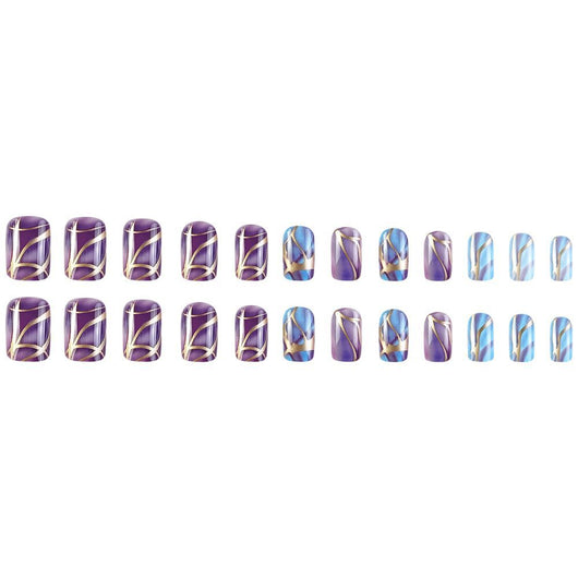 Pegatinas de Uñas Rayas Púrpura Estilo Europeo y Americano - Image 5