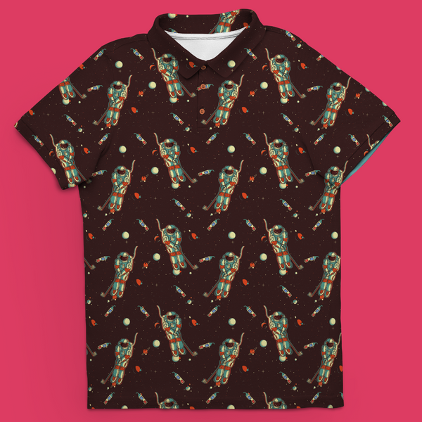 Outer Bounds | Space Astronaut Retro Golf Polo for Men