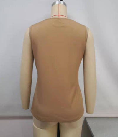 Camiseta Básica sin Mangas Cuello Redondo Ajustada - Image 14