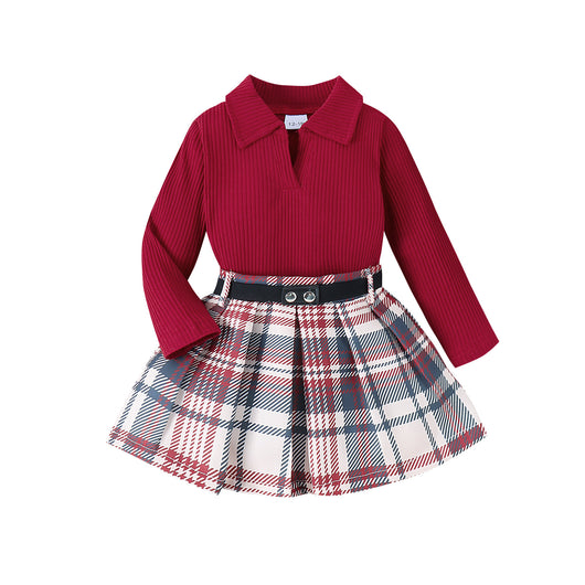 Conjunto Elegante de Otoño e Invierno para Niñas con Falda Plisada de Manga Larga - Image 15