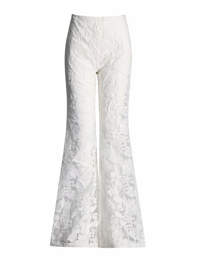 Conjunto Elegante: Blusa Bordada Transparente con Pantalón Talle Alto - Image 18