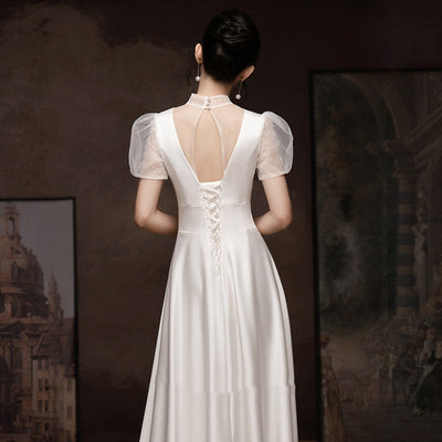 Vestido de Novia Blanco en Satén Francés - Diseño Elegante y Ligero - Image 6