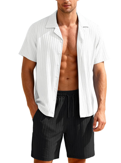 Conjunto Casual de Camisa con Botones y Shorts para Hombre - Image 6