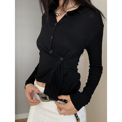 Blusa Asimétrica de Botones con Solapa Clásica - Image 2