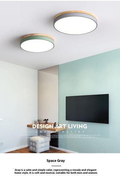 Lámpara de Techo LED Macaron Redonda para Dormitorio y Sala de Estar - Image 21