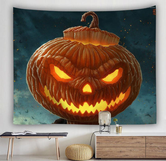 Tapiz Malvado de Calabaza Jack-O-Lantern