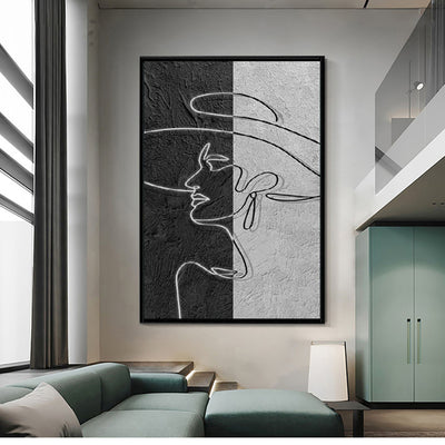 Cuadro Retrato de Mujer Óleo Pintado a Mano - Lienzo Decorativo sin Marco - Image 3
