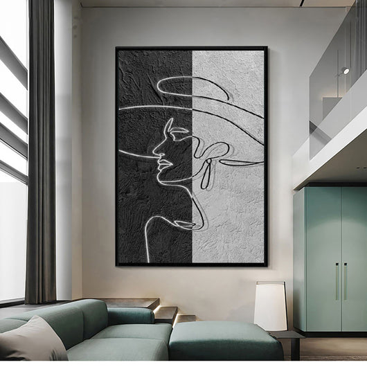 Cuadro Retrato de Mujer Óleo Pintado a Mano - Lienzo Decorativo sin Marco - Image 3