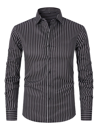 Camisa de Manga Larga en Seda de Hielo con Rayas Coordinadas - Image 5