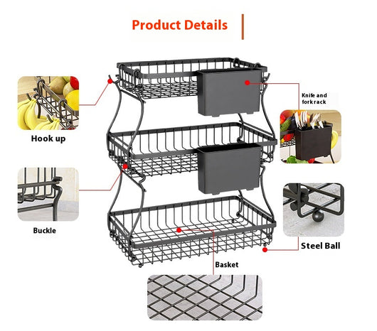 Canasta Organizadora de Dos Niveles para Frutas y Snacks - Image 12