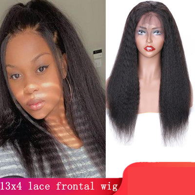 Peluca Frontal de Encaje Yaki 13x4 Cabello Liso y Ondulado - Image 9