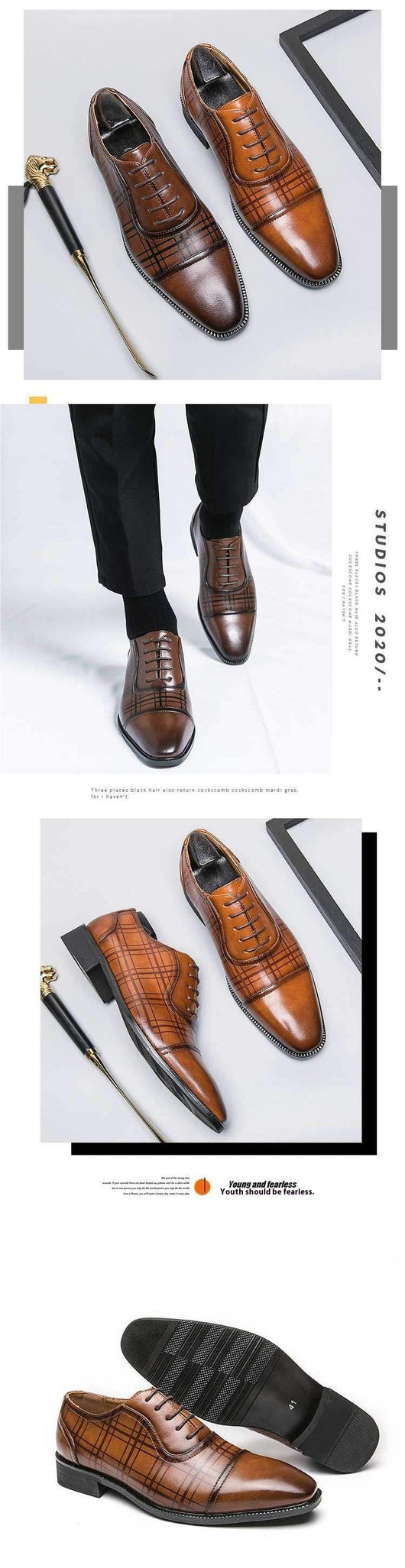 Zapatos de Cuero Ejecutivos Estilo Británico Punta Cuadrada Transpirables - Image 6