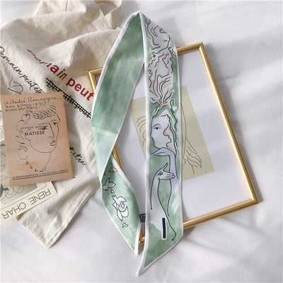 Pañuelo de Seda con Asa - Cinta Versátil para Cabello y Accesorios - Image 2
