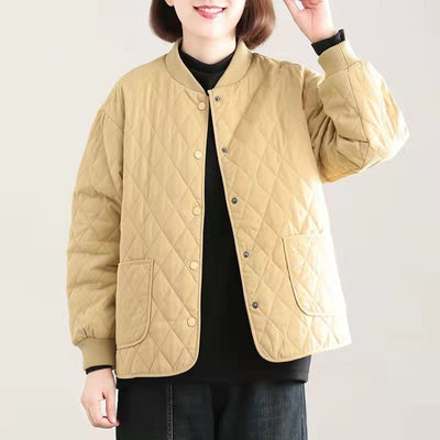 Chaqueta Acolchada de Algodón para Mujer - Diseño Rombo Ligero Otoño Invierno - Image 9