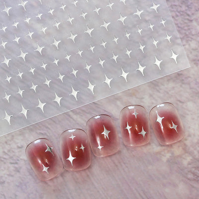 Stickers de Uñas Mariposa Rosa con Relieve Blanco y Negro - Image 33